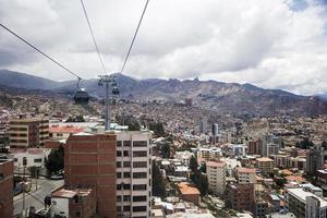 la paz, bolivia, 10 januari 2018 - luchtfoto in la paz, bolivia. het is de hoofdstad en de derde grootste stad van Bolivia foto