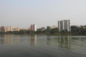 financiële en residentiële gebouwen in de stad dhaka in bangladesh, foto