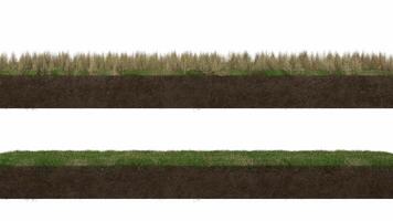 abstracte achtergrond van mockup terreinvloer met vuil en gras, 3D-afbeelding weergave foto