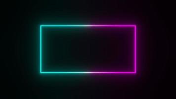 rechthoek neon frame teken 3d render illustratie foto