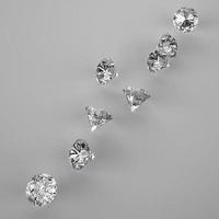 diamanten 3d compositie op grijze achtergrond foto