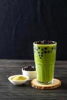 groene thee latte met bubbel foto