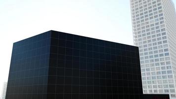 3D-gerenderde bedrijfslogo mockup teken gevel gebouw foto