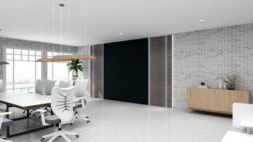 3d render kantoor werkruimte moderne vergaderruimte mockup foto