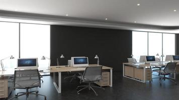 3d render realistische kantoorwerkruimte moderne minimalistische mockup foto