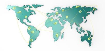sociaal netwerk mens 3d op wereldkaart foto