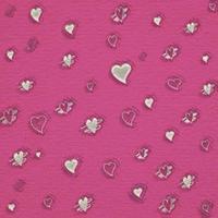 schattige mini-hartvorm op de achtergrond van het textuurpapier voor Valentijnsdag en minimalistische liefdeskaart. foto