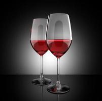 rode wijnglas set 3d illustratie foto