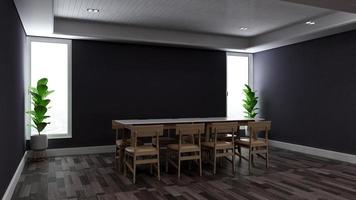 3d render modern vergaderruimtemodel - interieurontwerp voor kantoorwerkruimte foto
