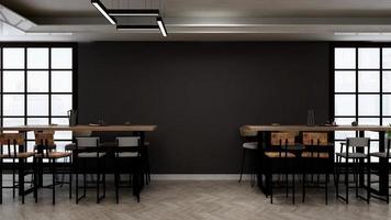 3d render luxe restaurant interieur voor muurmodel foto