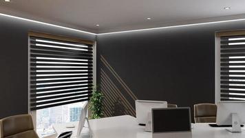 3d render realistische kantoorwerkruimte moderne minimalistische mockup foto