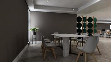 3d render kantoor werkruimte moderne vergaderruimte mockup foto