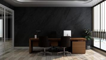 3d render office manager kamer voor bedrijfslogo mockup foto