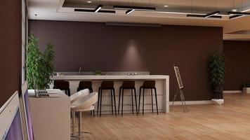 3d render luxe restaurant interieur voor muurmodel foto