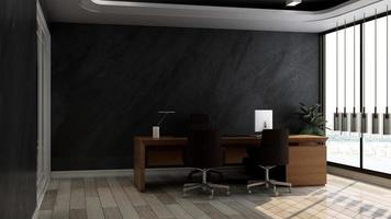 3d render office manager kamer voor bedrijfslogo mockup foto