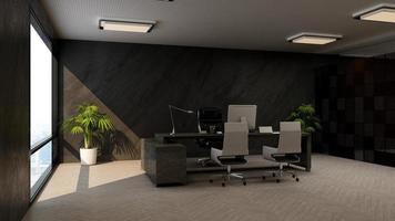 3d render office manager kamer voor bedrijfslogo mockup foto