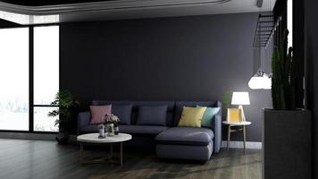 3d render executive lounge muur mockup ontwerp foto