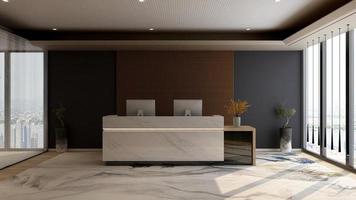 3d render office manager kamer muur mockup foto