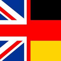 uk duitsland halve vlag foto