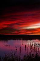 zonsondergang landelijke saskatchewan foto