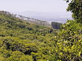 uitzicht vanaf de tafelberg in kaapstad naar claremont. foto