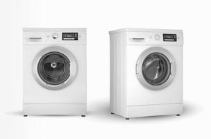 wasmachine twee posities op een witte achtergrond foto