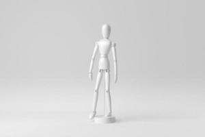 houten figuur op witte achtergrond. papier minimaal concept. 3D render. foto