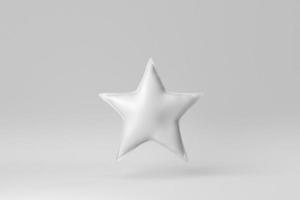 zacht kussen in de vorm van een ster op een witte achtergrond. minimaal begrip. 3D render. foto