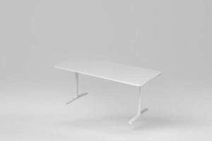 tafel op witte achtergrond. minimaal begrip. 3D render. foto