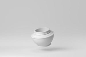 keramische vaas op witte achtergrond. minimaal begrip. 3D render. foto