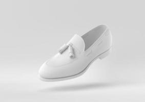 witte schoen op witte achtergrond. minimaal concept idee creatief. 3D render. foto