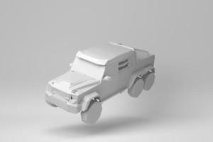 auto geïsoleerd op een witte achtergrond. veelhoek minimaal concept. monochroom. 3D render. foto