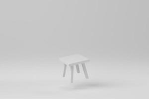 kleine houten stoel op witte achtergrond. antieke poten stoel. 3D render. foto