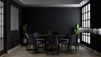 modern café in 3d render van interieurontwerpmodel - café-ideeën foto