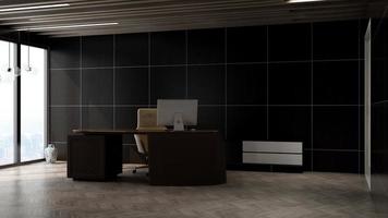 3d render modern kantoorontwerp - manager kamer interieur wandmodel foto