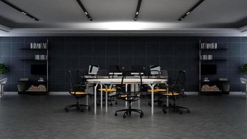 modern kantoor werkplek interieur in 3d render foto