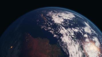 bol van de nachtelijke planeet aarde in de ruimte foto