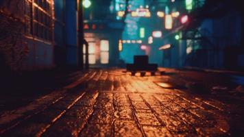 bokehlichten op nachtstraat in Azië foto