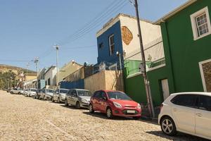 veel kleurrijke huizen bo kaap in kaapstad, zuid-afrika. foto