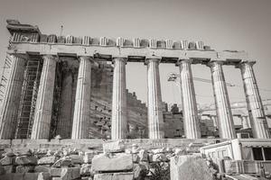 Athene Griekenland 04. oktober 2018 Akropolis van Athene ruïnes details sculpturen Griekenland hoofdstad Athene Griekenland. foto