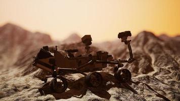 nieuwsgierigheid mars rover die het oppervlak van de rode planeet verkent foto