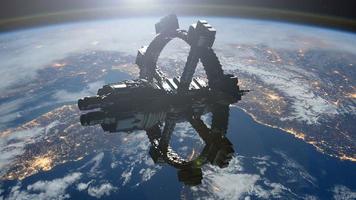ruimtestation in een baan om de aarde. elementen van deze afbeelding geleverd door nasa foto