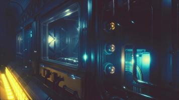 realistische futuristische sci-fi ruimteschipcorridor foto