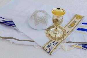 gebedssjaal - talliet, joods religieus symbool foto