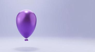 luchtballon 3d render illustratie. eenvoudig 3D-renderingballonpictogram met kopieerruimte foto