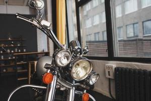 vintage motorfiets koplamp. foto