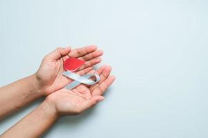 wereld diabetes dag geïsoleerd op een blauwe achtergrond. foto