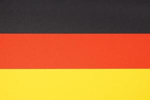 vlag van duitsland gemaakt van papier in zwart, rood en geel of goud foto