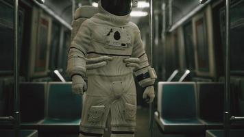 astronaut binnenkant van de oude niet-gemoderniseerde metro in de vs foto