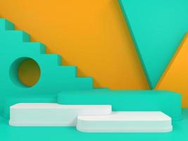 minimale geometrische podiumachtergrond voor productpresentatie 3D-renderingillustratie foto